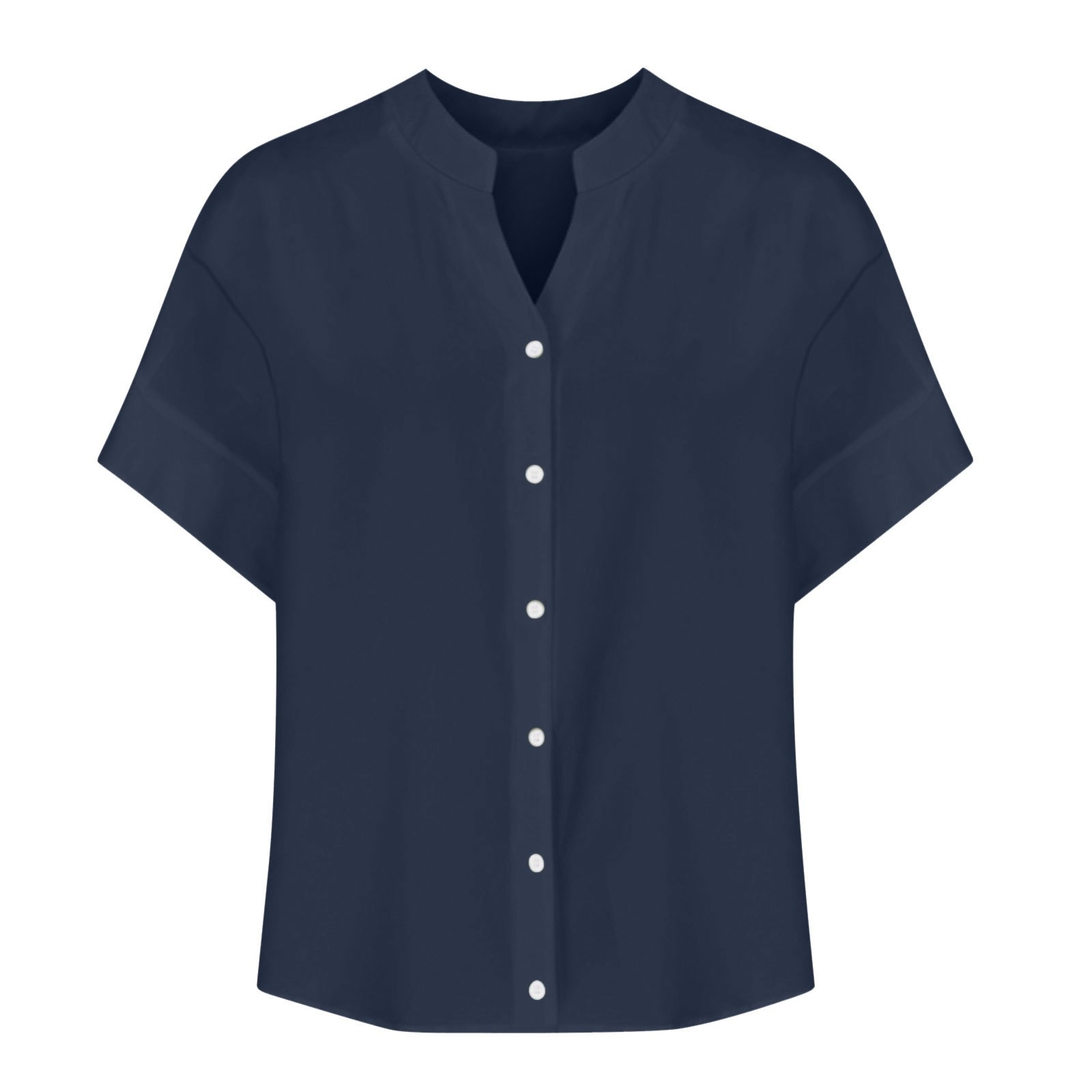 thumbnail image 4 of Camisa informal con botones para mujer para el día a día: top ligero de verano con diseño versátil, color liso y fácil cuidado., 4 of 4